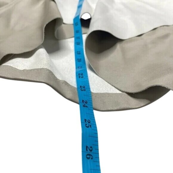 Tahari Open Front Jacket Womens Gray Stone Faux Leather Long Sleeve Pockets Sz M - Picture 6 of 12